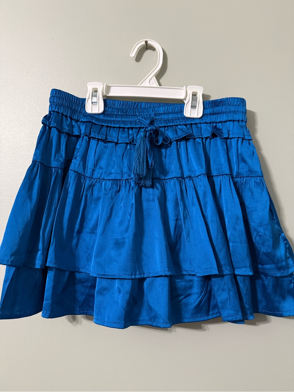 TCEC Blue Tiered Ruffle Mini Skirt